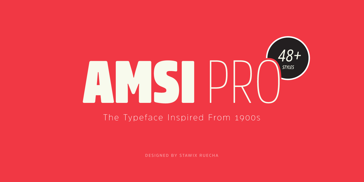 Przykład czcionki Amsi Pro Condensed Black